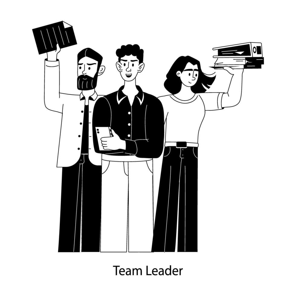 A flat style illustration of team leader vector
