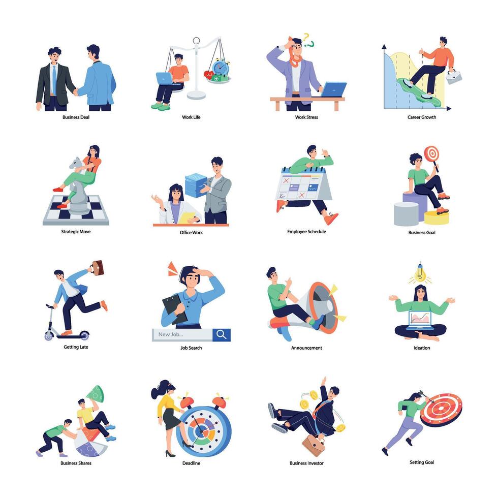 A flat style illustration of team solution vector