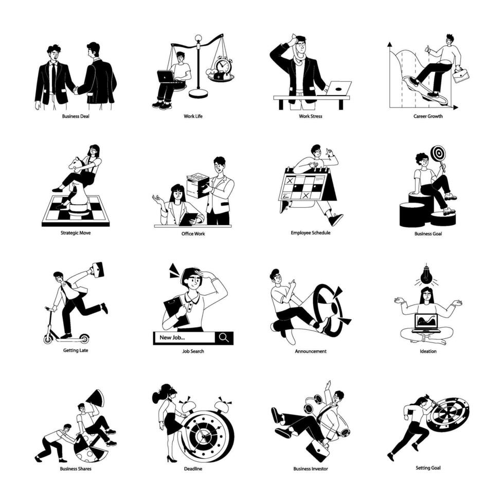 A flat style illustration of team solution vector