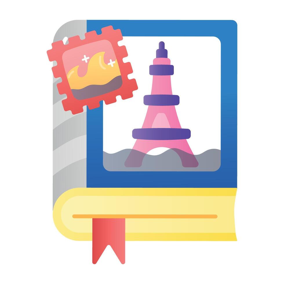 A flat style icon of memories travel book vector