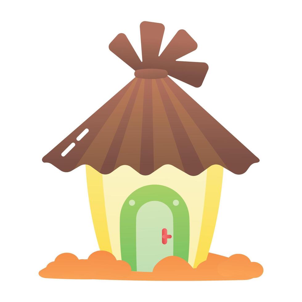A flat style icon of beach hut vector