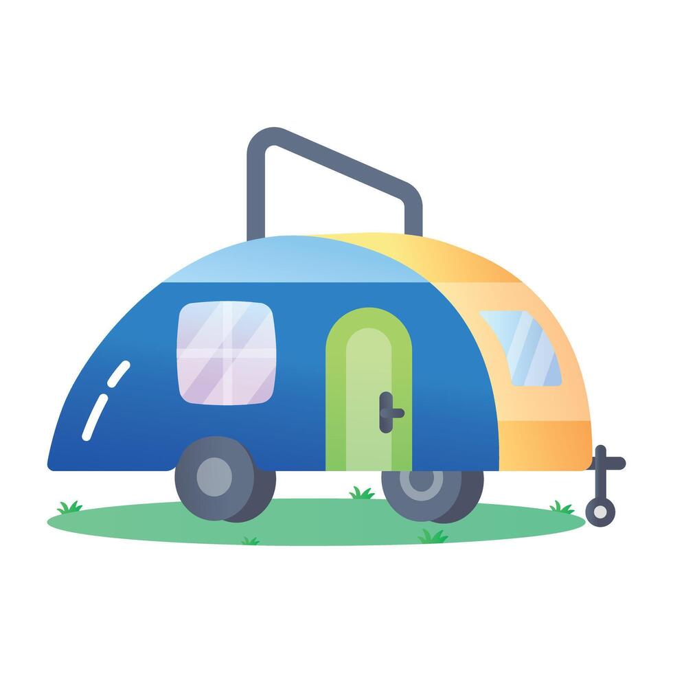 Caravan icon designed in flat style vector