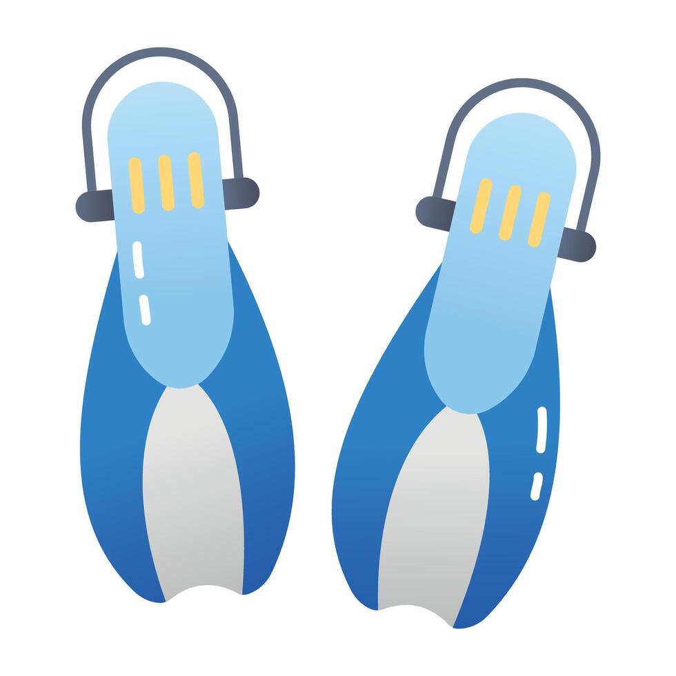 An icon of diving fins in flat style vector