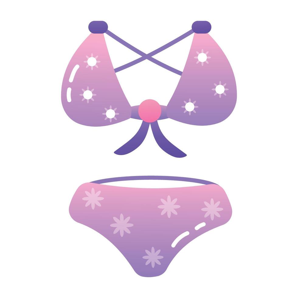 A flat style icon of bikini vector