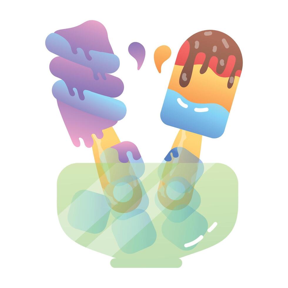 Ice popsicles icon designed in flat style vector