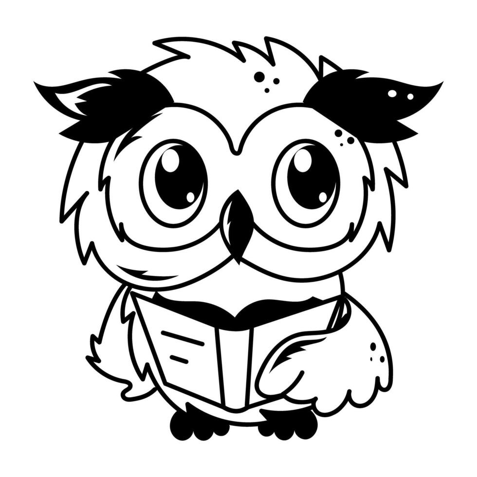 Doodle style cartoon of wisdom bird vector