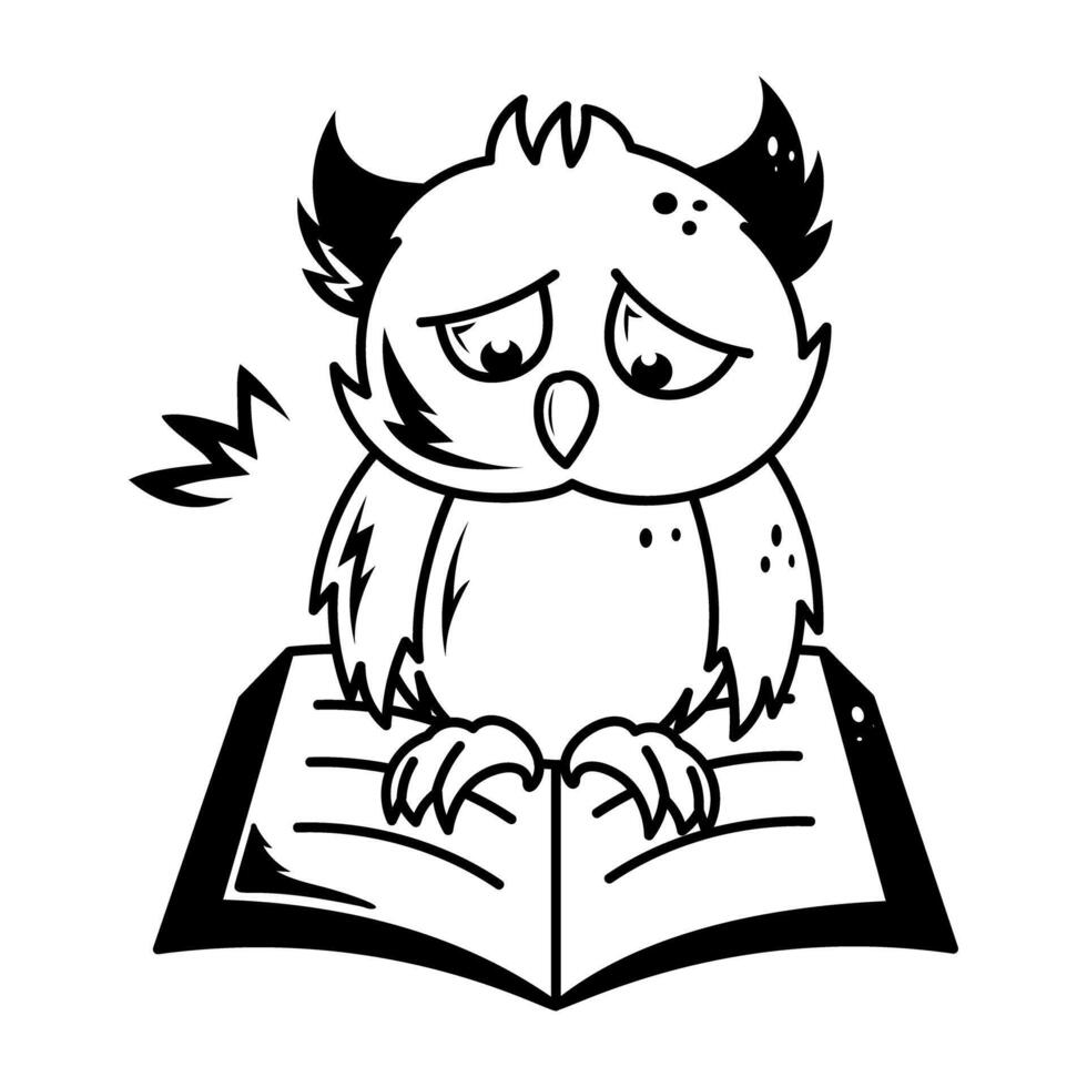 Doodle style cartoon of wisdom bird vector