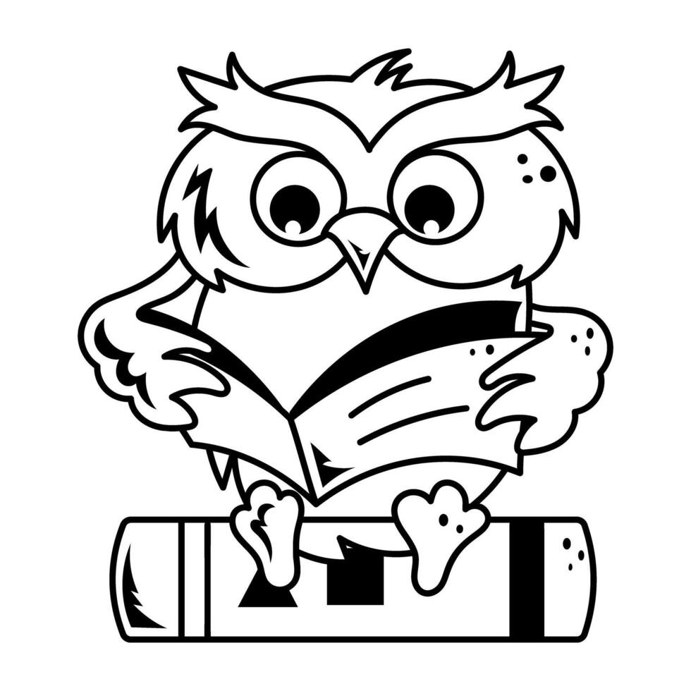 Doodle style cartoon of wisdom bird vector