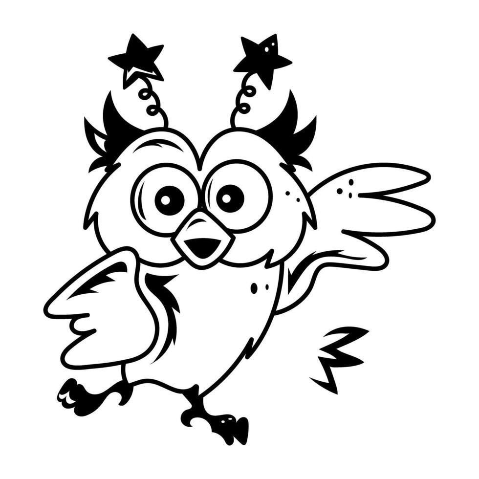 Doodle style cartoon of wisdom bird vector
