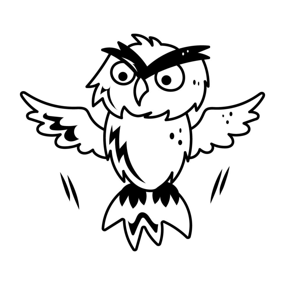Doodle style cartoon of wisdom bird vector
