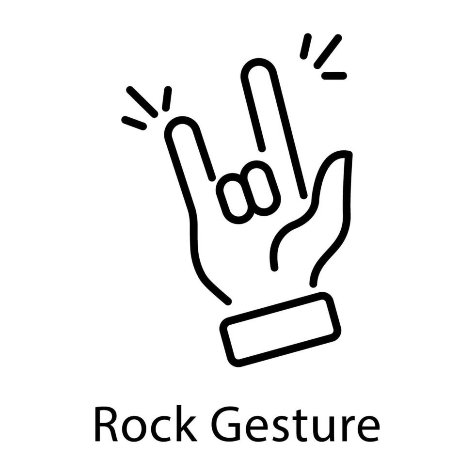 A rock gesture outline style icon vector
