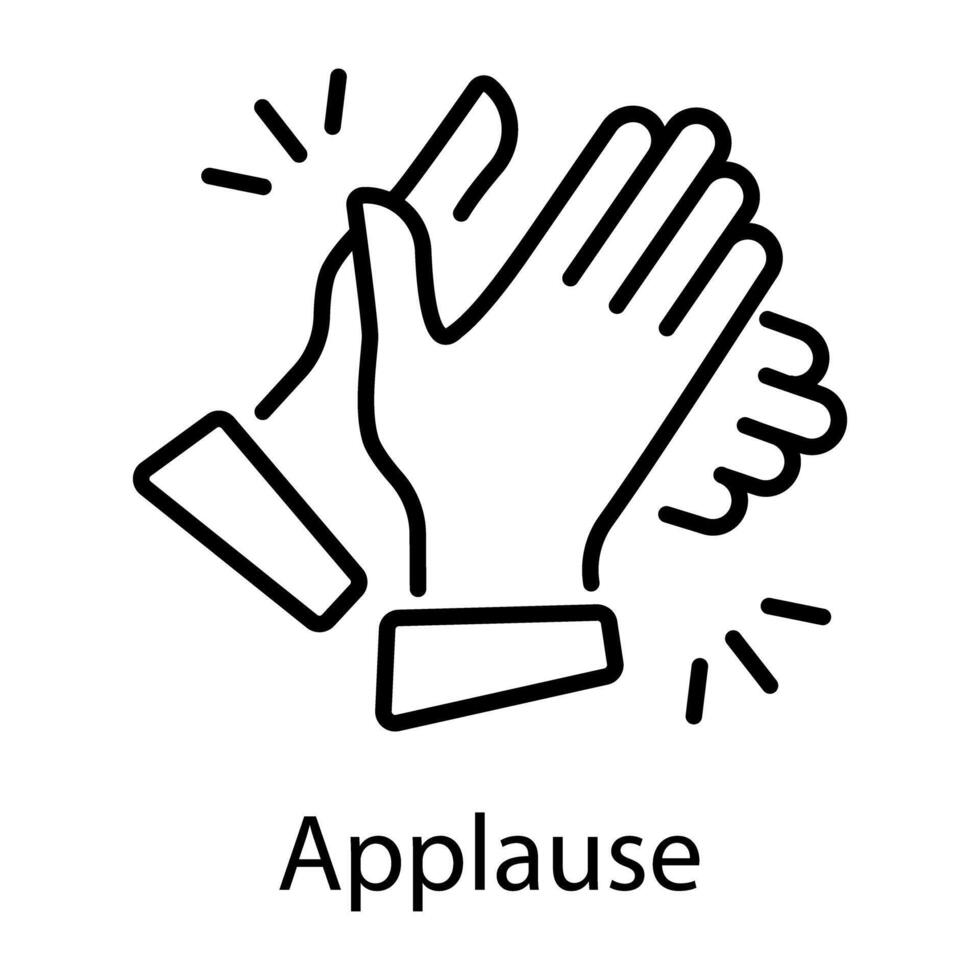 A rock gesture outline style icon vector