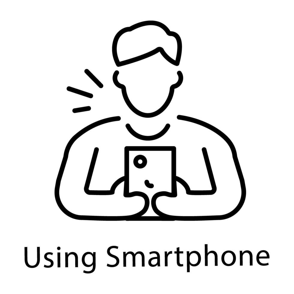 A rock gesture outline style icon vector