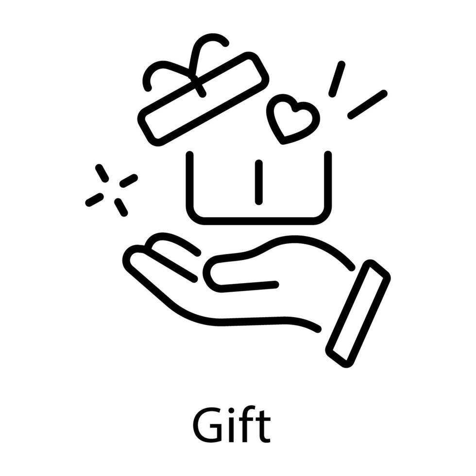 A rock gesture outline style icon vector