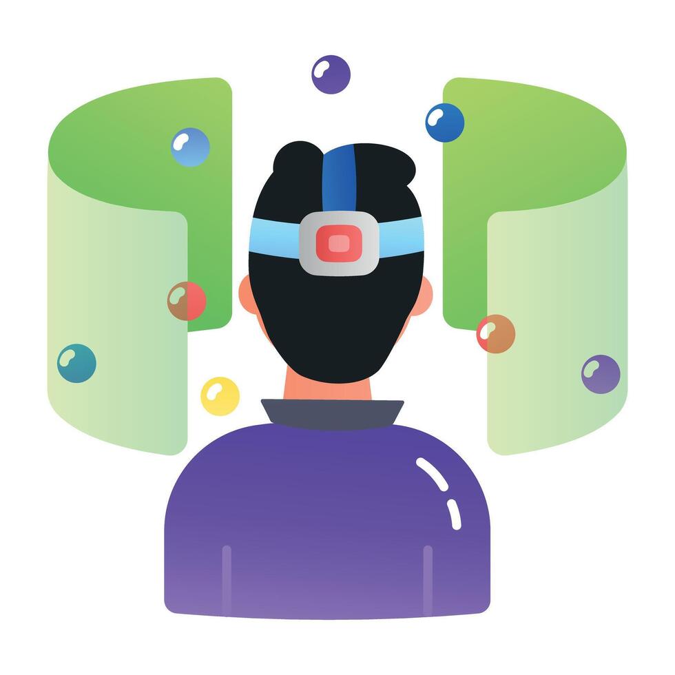 A flat style icon of vr experience vector