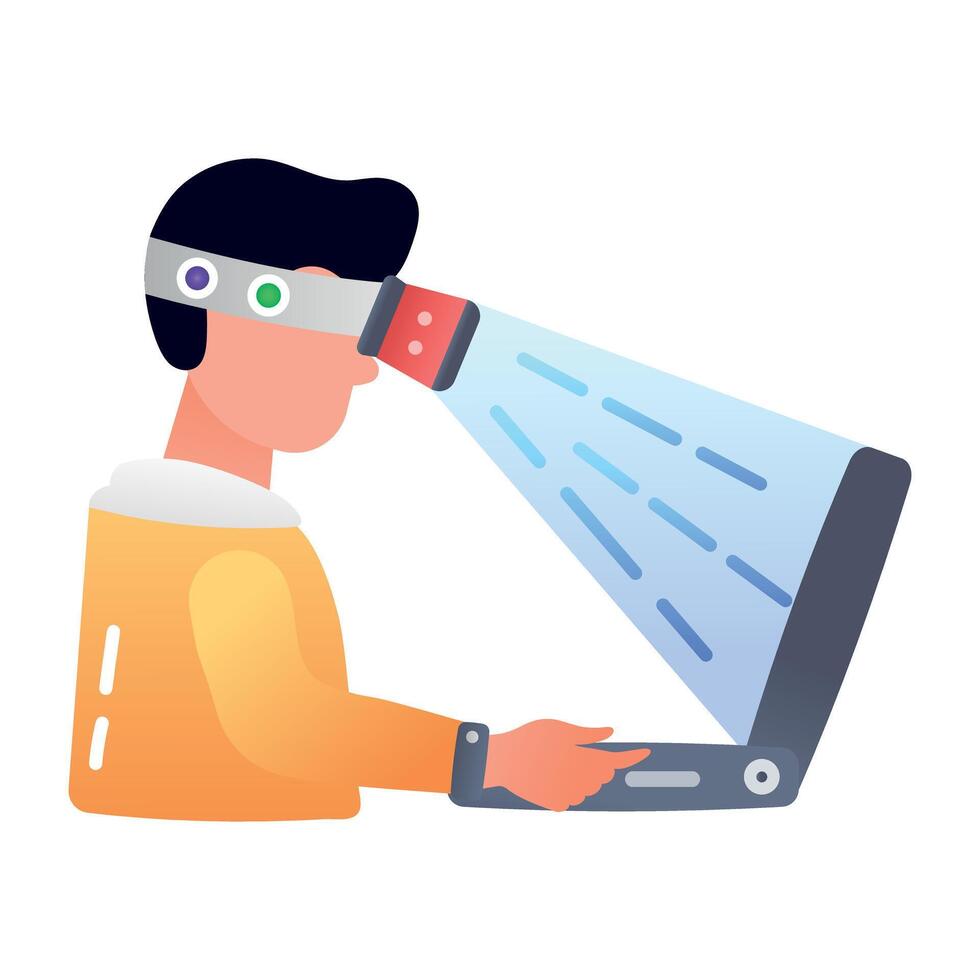 A flat style icon of vr experience vector