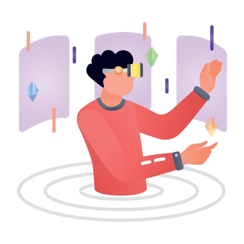 A flat style icon of vr experience vector