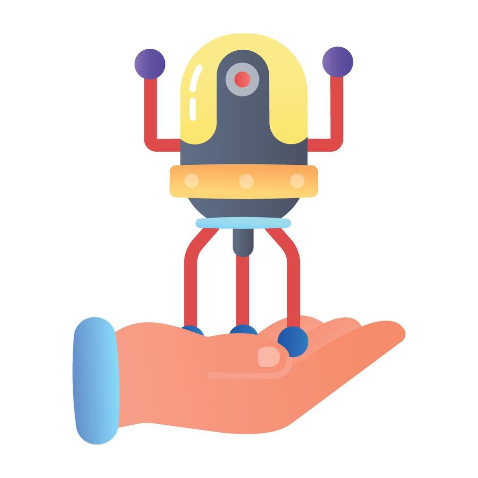 An icon of nanobot designed in flat style vector