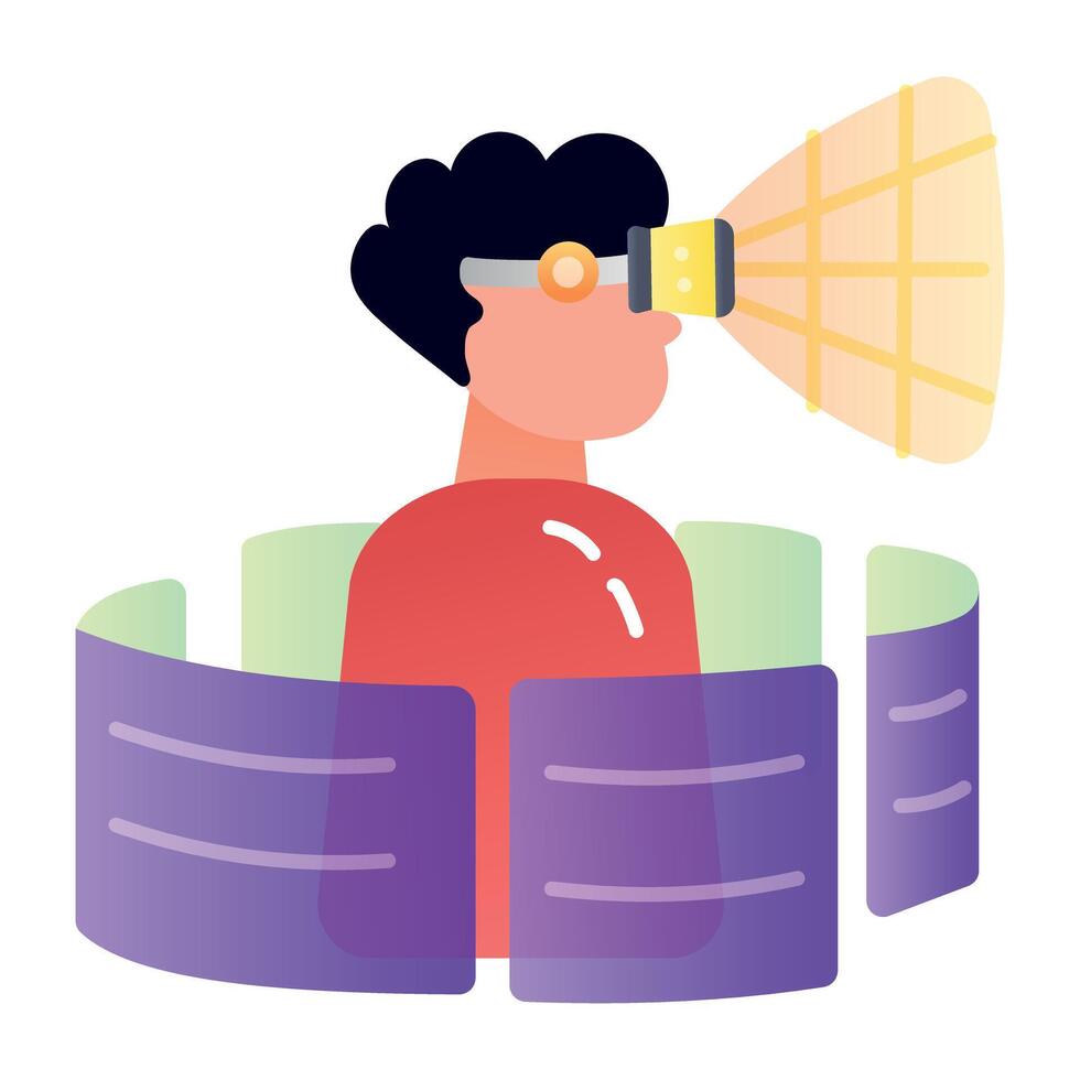 A flat style icon of vr experience vector