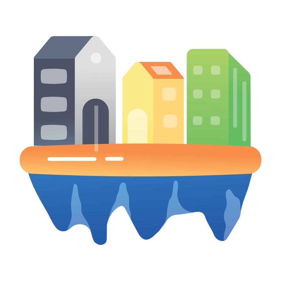 Metaverse building icon in flat style vector