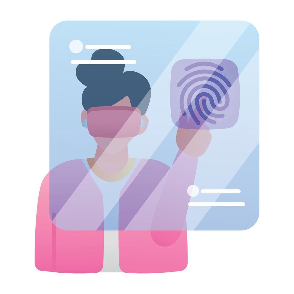 A flat style icon of vr experience vector