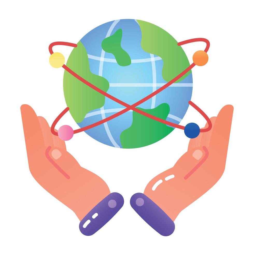 A flat style icon of digital realm vector
