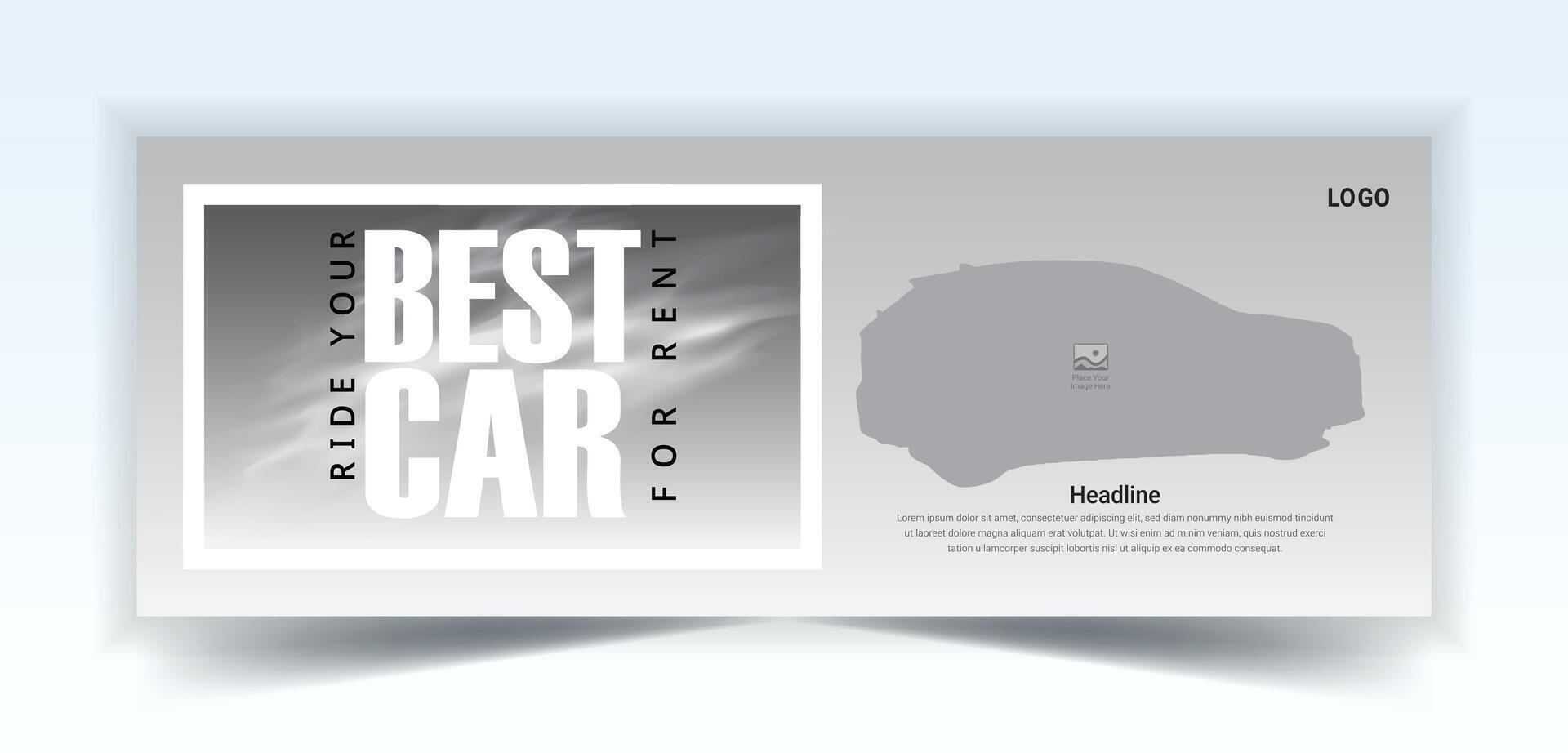 Automotive social media and Facebook cover banner template, Luxury car rent social media banner template vector