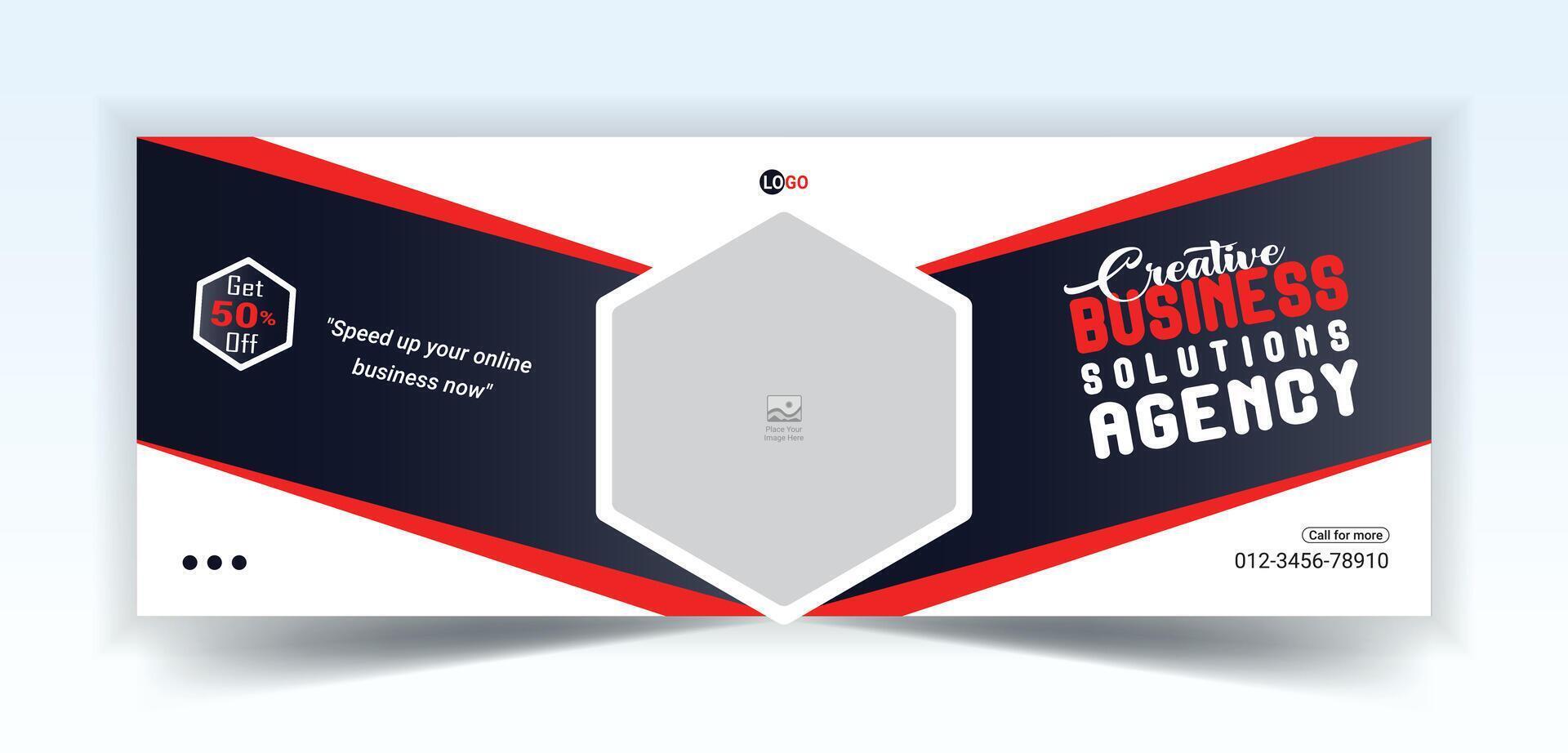 Digital marketing social media cover web banner template vector