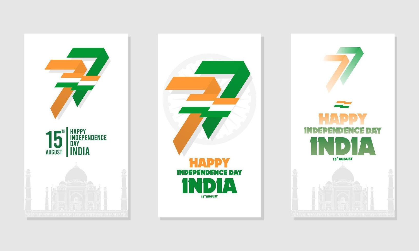 social media design with the theme of Indian independence day vector