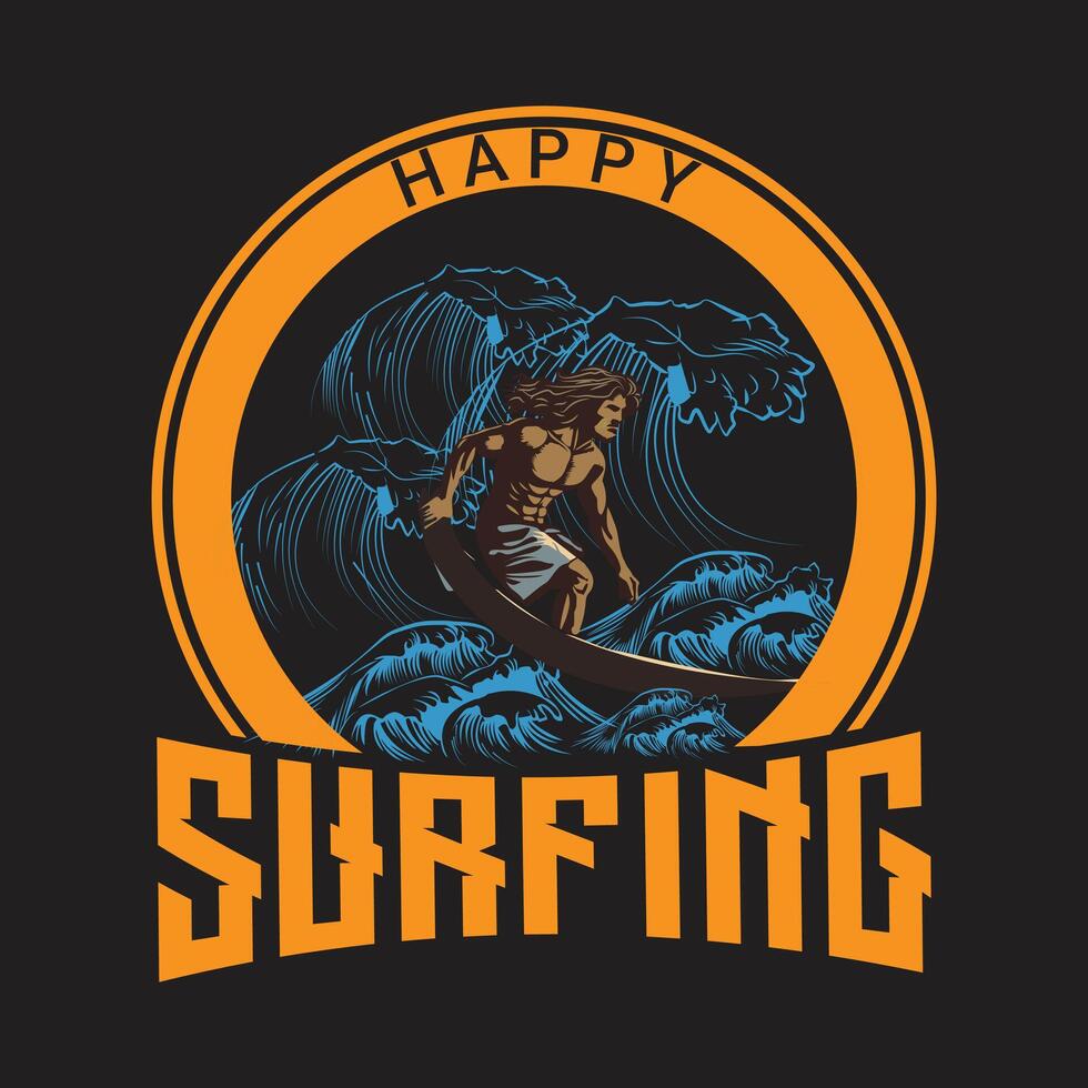 Surfing t-Shirt Design vector