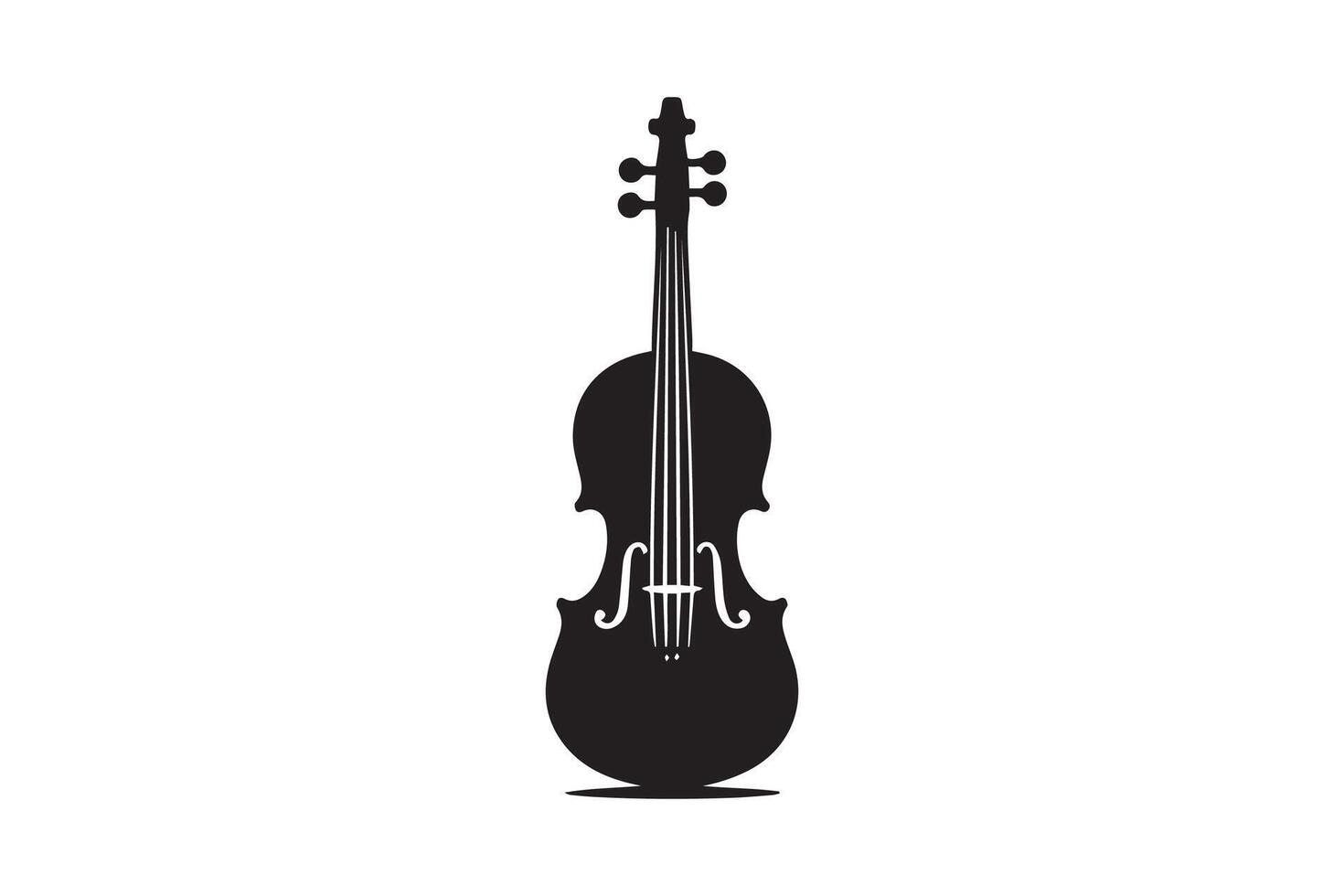 Violin viola orchestra Music instruments silhouette vector