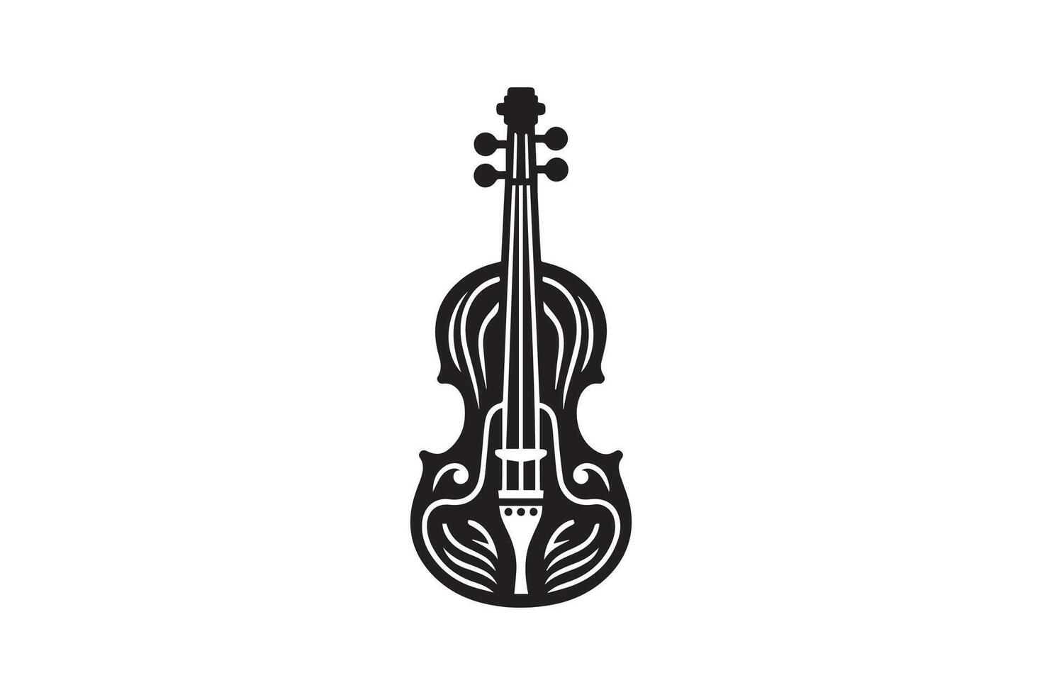 Violin viola orchestra Music instruments silhouette vector
