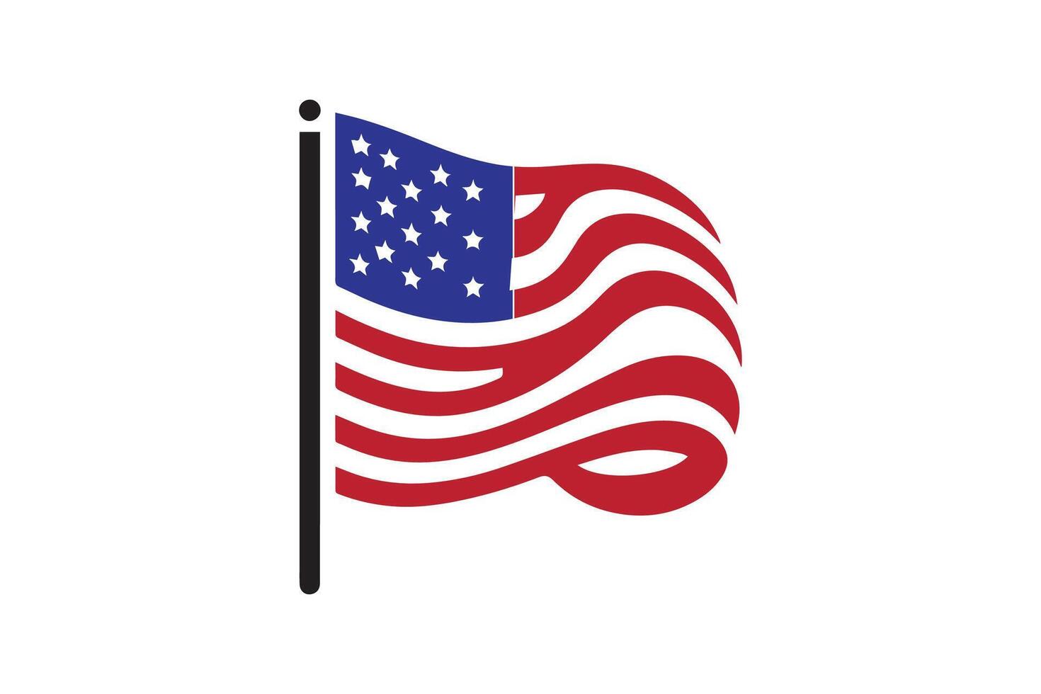 United States - Flag Flat illustration vector