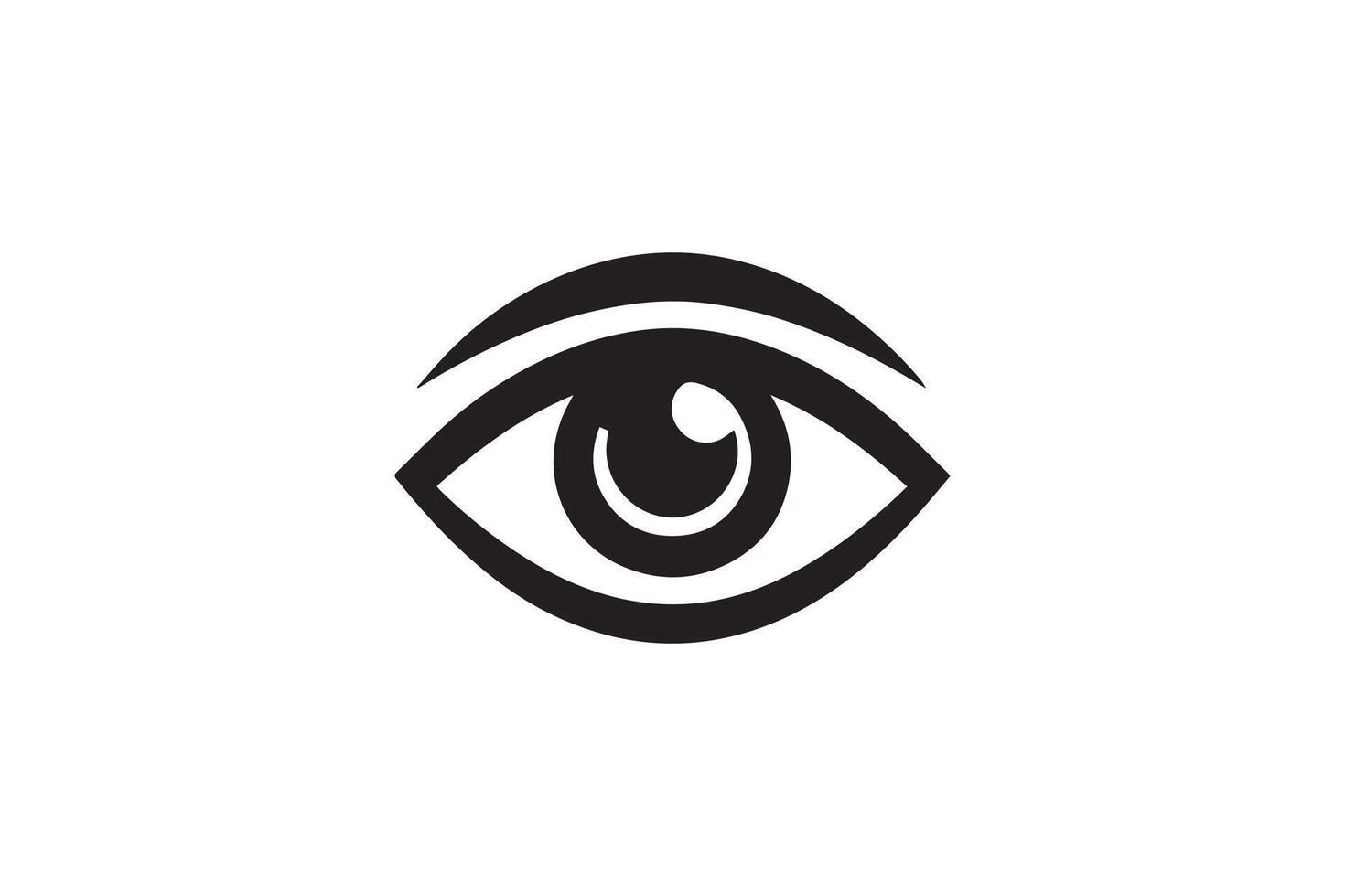 Eye icon set. Eyesight symbol. Retina scan illustration silhouette vector