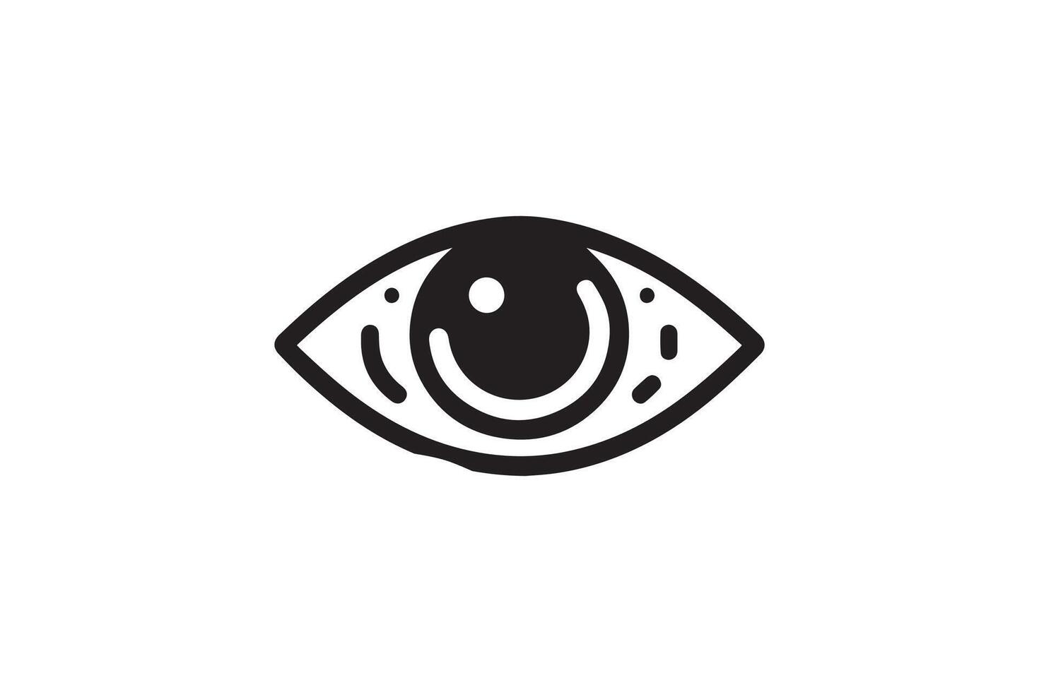 Eye icon set. Eyesight symbol. Retina scan illustration silhouette vector