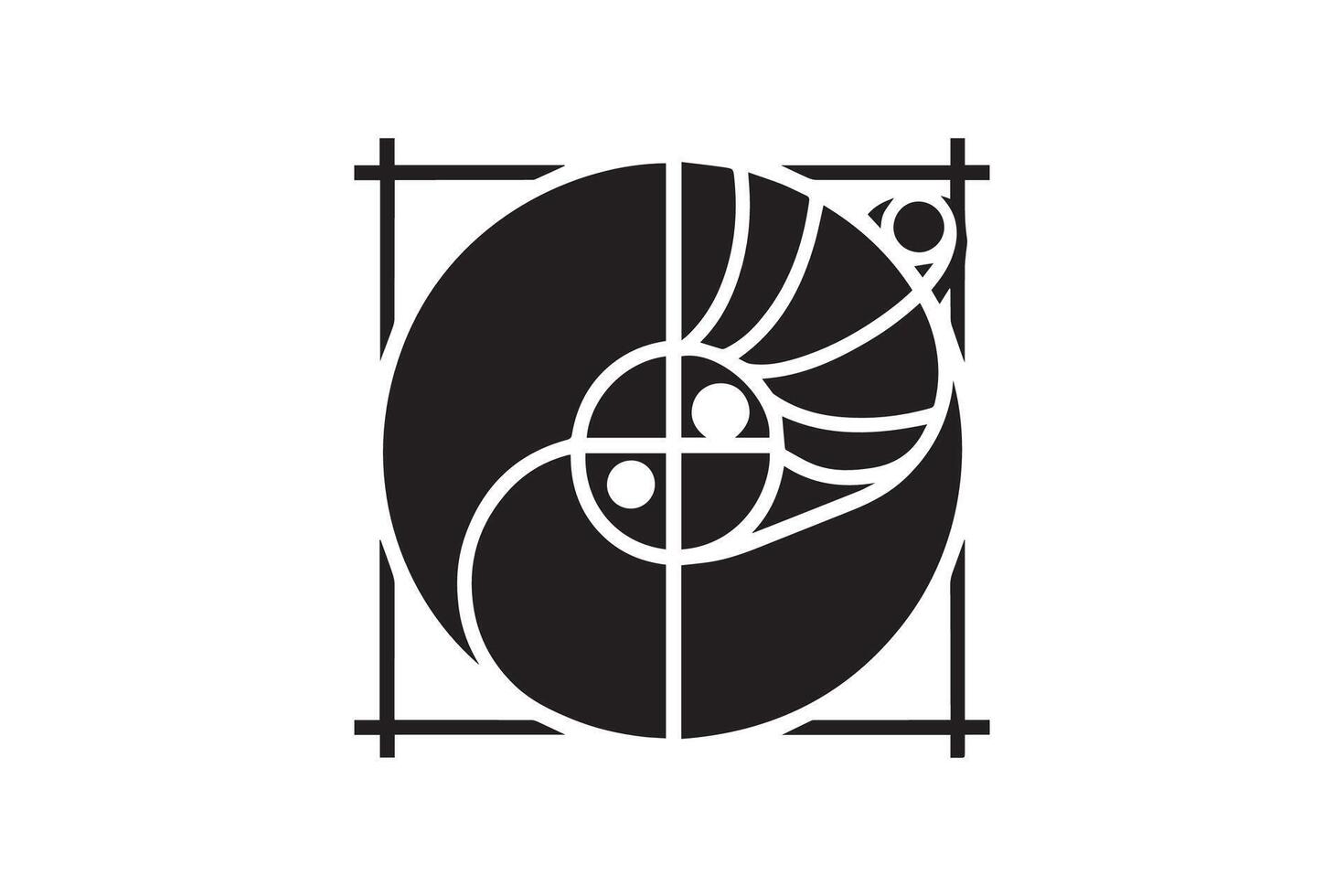 Golden ratio silhouette in white background vector