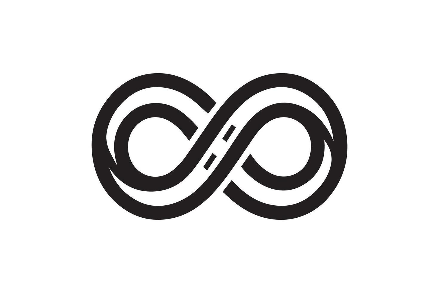 Infinite sign silhouette, infinite symbol vector