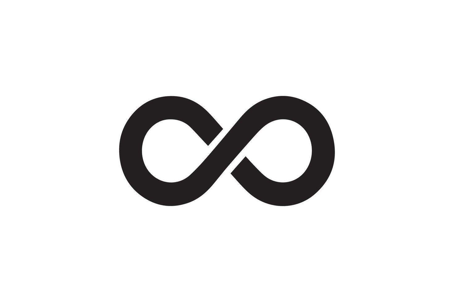 Infinite sign silhouette, infinite symbol vector