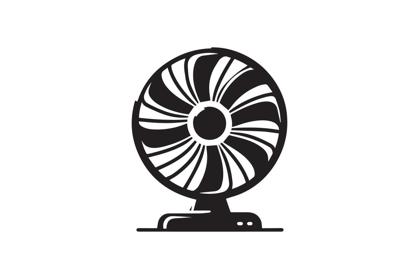 black and white Cooling fan silhouette vector