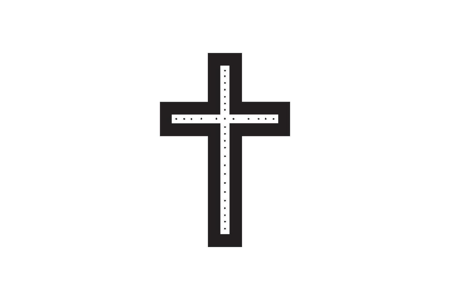 Religion cross silhouette in white background vector
