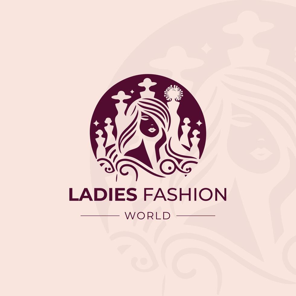 ladies fashion world logo design vector