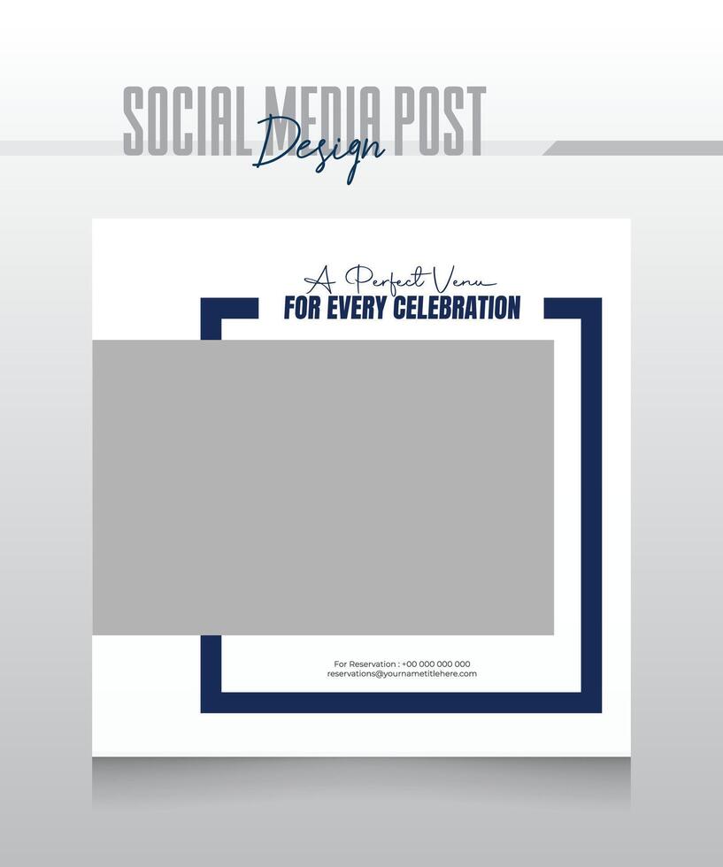 hotel and resort social media post template vector