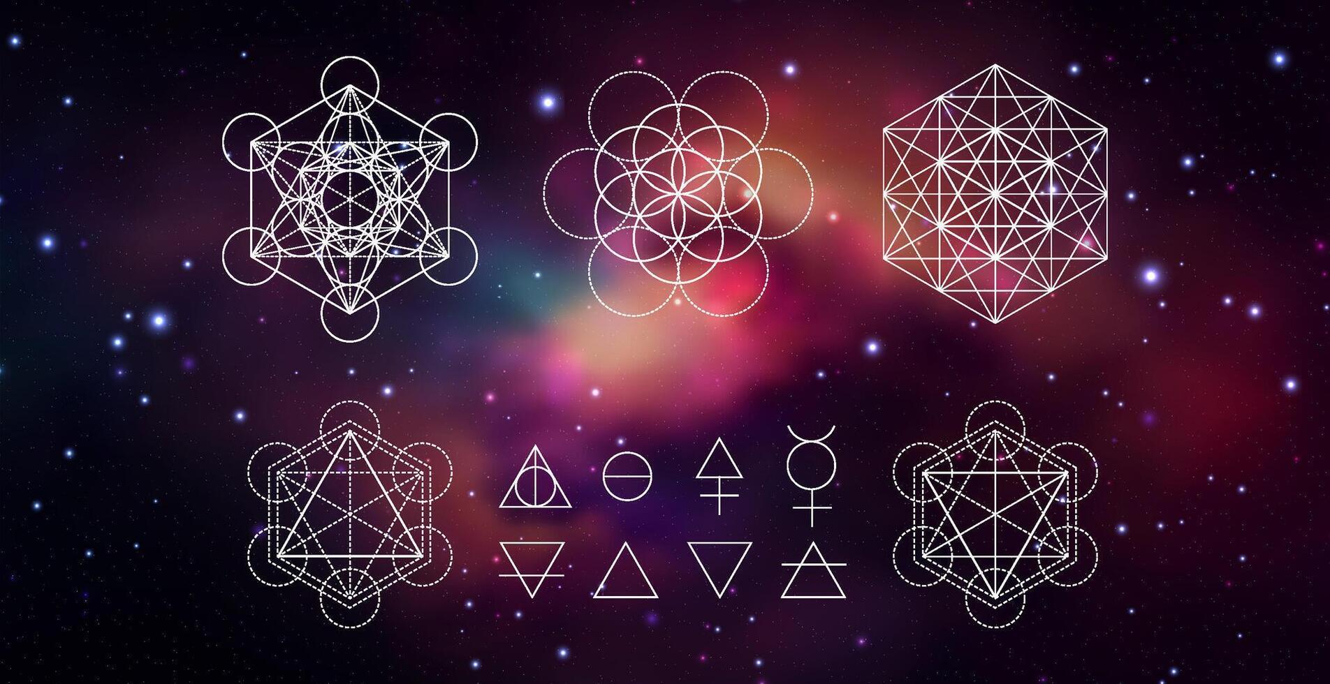 Mystical sacred geometry symbol. Spirituality, harmony vector