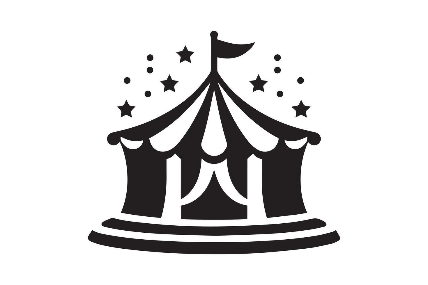 Circus tent silhouette Flat illustration isolated vector
