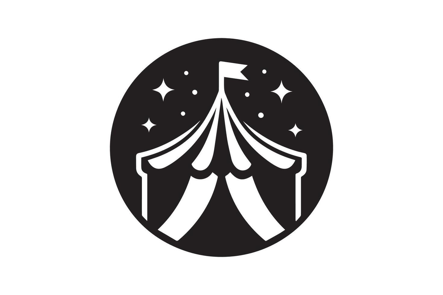 Circus tent silhouette Flat illustration isolated vector