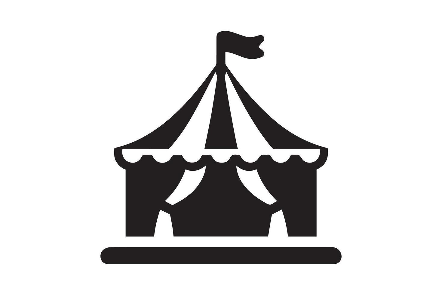 Circus tent silhouette Flat illustration isolated vector