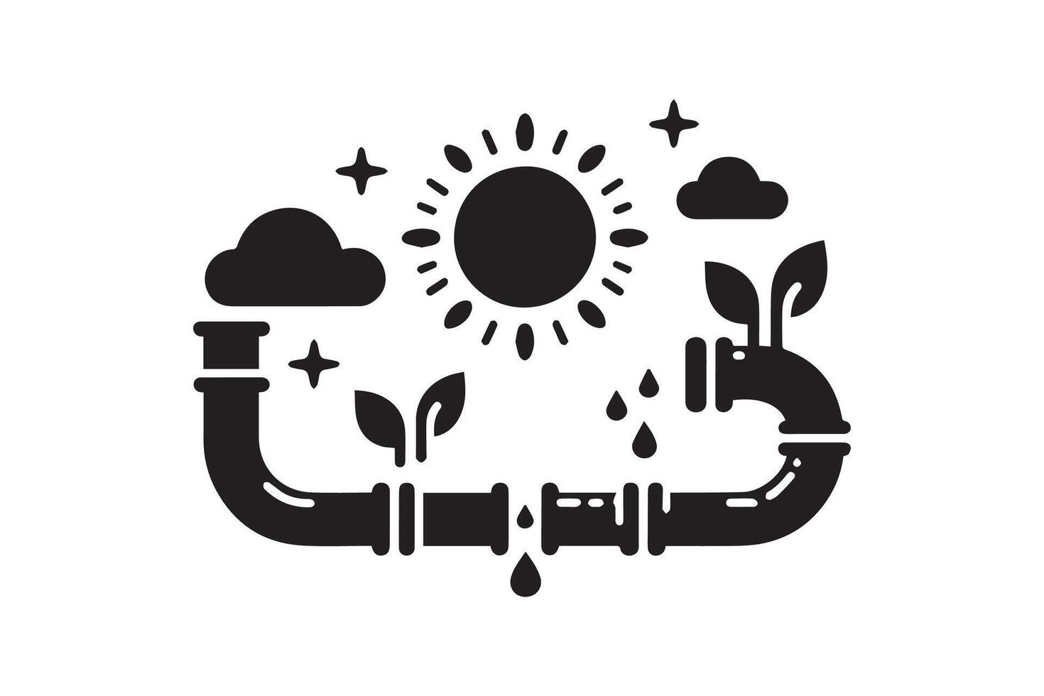 Water, oil or gas M3 pipeline illustration in a flat style vector
