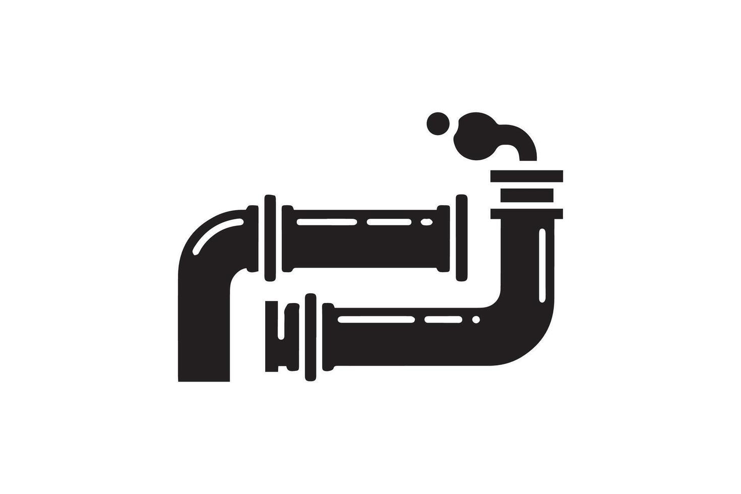 Water, oil or gas M3 pipeline illustration in a flat style vector