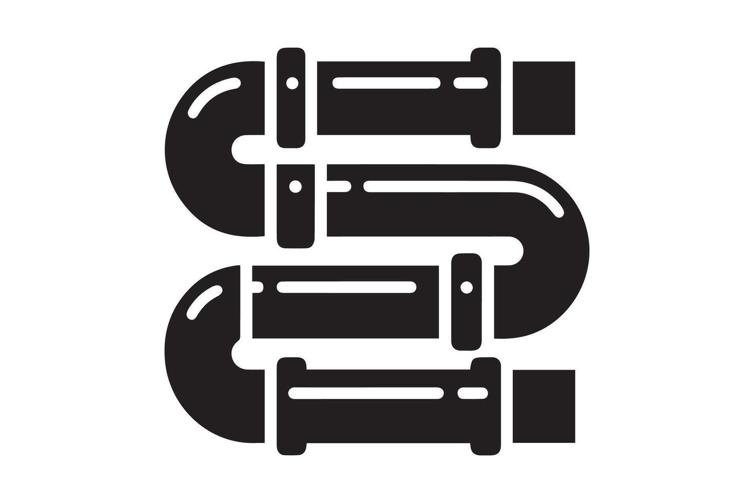 Water, oil or gas M3 pipeline illustration in a flat style vector