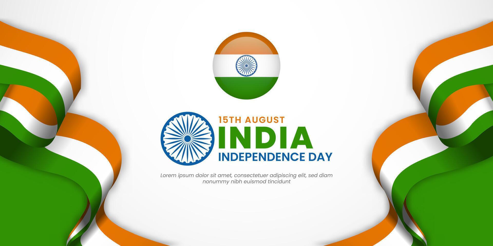 Happy india Independence Day Celebration Design Illustration. Template for Poster, Banner, Advertising, Greeting Card or Print Design Element vector